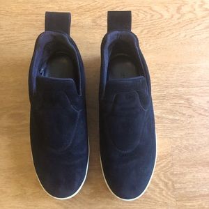 Celine black suede slip-ons